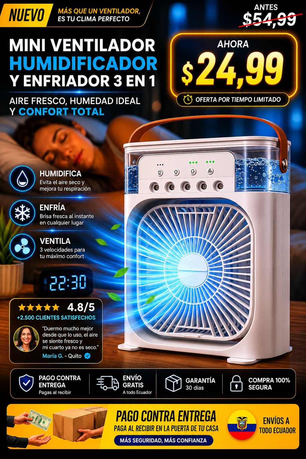 MINI VENTILADOR HUMIDIFICADOR ENFRIADOR