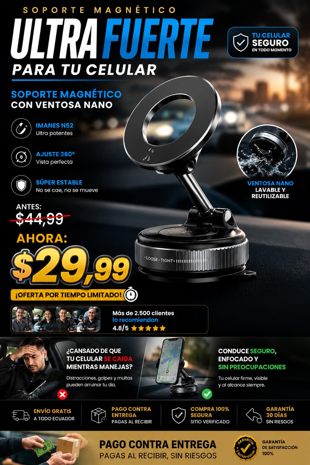 SOPORTE MAGNETICO PARA CELULAR